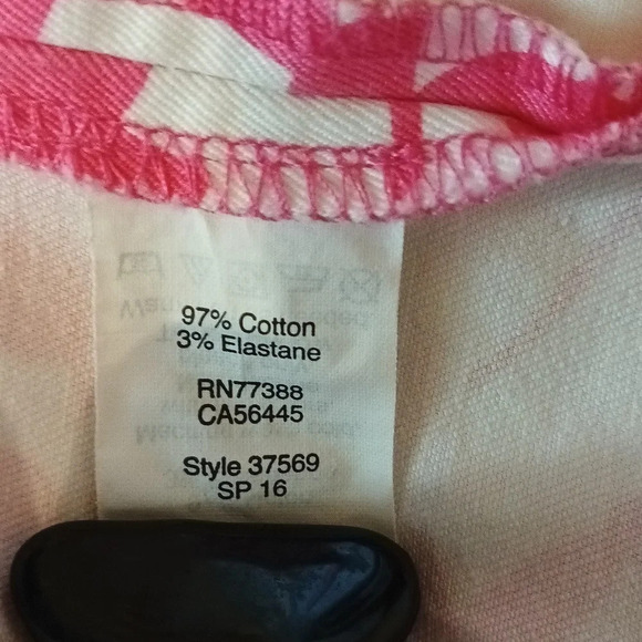 J. Crew city fit stretch pink white flowers front/back pockets zip fly 4 - Picture 7 of 7